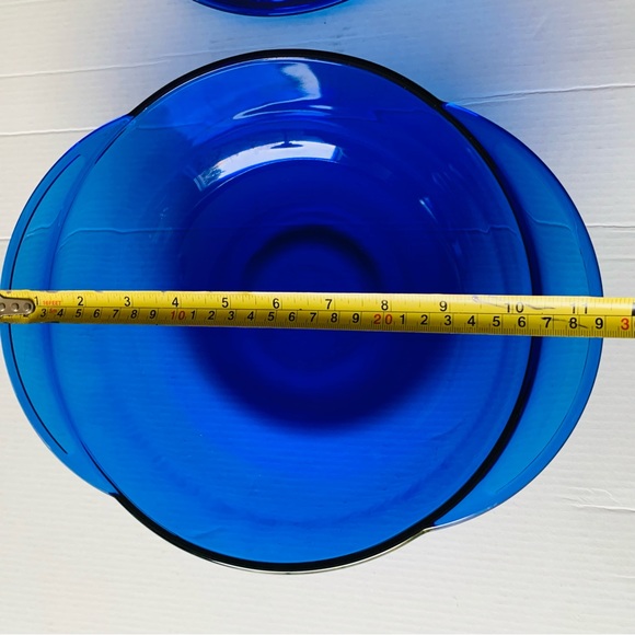 Vintage Anchor Hocking Cobalt Blue glass 9” round 2 liters casserole dish & lid - Picture 7 of 11